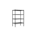 Salsbury Industries Salsbury Industries 9538S-BLK 36 in. W x 63 in. H x 18 in. D Wire Shelving - Stationary - Black 9538S-BLK